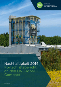 Nachhaltigkeit 2014 Fortschrittsbericht an den UN Global