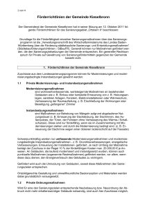 Förderrichtlinien der Gemeinde Kieselbronn