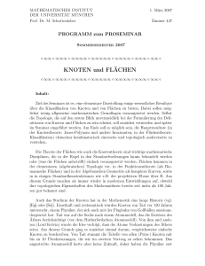 KNOTEN und FL&Auml;CHEN - Department Mathematik