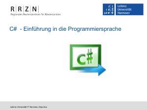 Einführung in VB.NET - Leibniz Universität IT Services