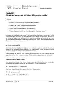 Kapitel 26 Die Anwendung des Vollbeschäftigungsmodells