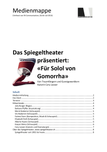 Medienmappe Das Spiegeltheater präsentiert: «Für Solol