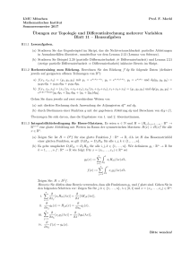 Ubungen zur Topologie und Differentialrechnung