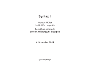 Syntax II