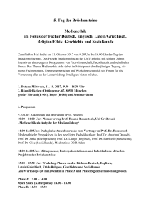 5. Tag der Brückensteine Medienethik im Fokus der Fächer Deutsch