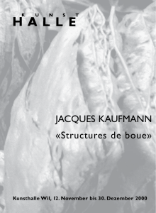 JACQUES KAUFMANN «Structures de boue