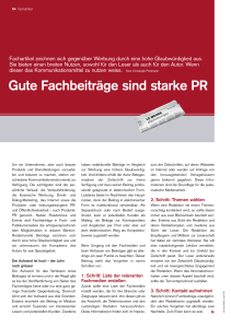 Gute Fachbeiträge sind starke PR