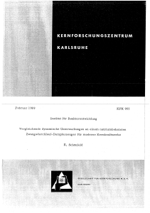 Februar 1969 Institut für Reaktorentwicklung KFK 955