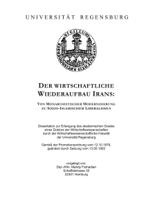 wiederaufbau irans - Publikationsserver der Universität Regensburg