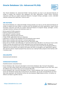 Oracle Database 12c: Advanced PL/SQL