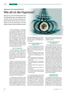Wie alt ist die Hypnose? (PraxisMagazin März 2011)