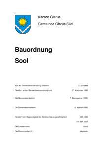 Bauordnung Sool - Gemeinde Glarus Süd