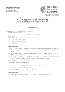 4. Übungsblatt zur Vorlesung Mathematik I für Informatik