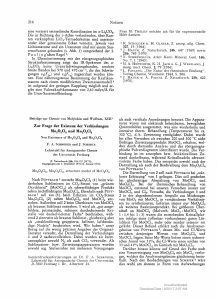 Beiträge zur Chemie von Molybdän und Wolfram, XIII