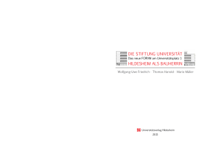 Die STiFTUng UniverSiT&auml;T HilDeSHeiM alS BaUHerrin