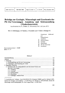 Beiträge zur Geologie, Mineralogie und Geochemie der