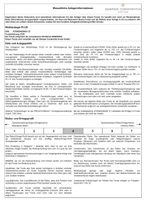 Wesentliche Anlegerinformationen Weltstrategie PLUS Ziele und