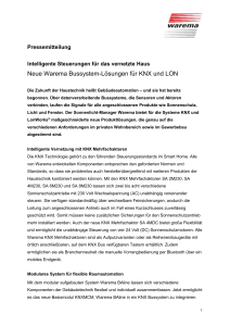 Neue Warema Bussystem-Lösungen für KNX und LON