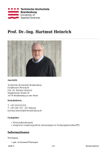 Prof. Dr.-Ing. Hartmut Heinrich - Technische Hochschule Brandenburg