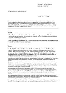 Antrag Stadtrat - W2008-018 - Grosser Gemeinderat Winterthur