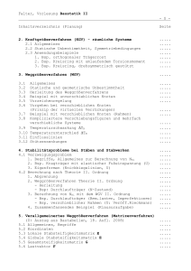 Falter, Vorlesung Baustatik II - 1 - Inhaltsverzeichnis (Planung) Seite