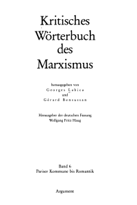 Kritisches Wörterbuch des Marxismus