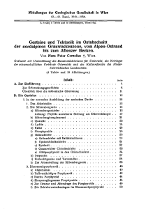 Gesteine und Tektonik im Ostabschnitt der nordalpinen