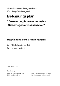 Bebauungsplan - GVV Kirchberg