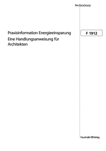 Praxisinformation Energieeinsparung. Eine