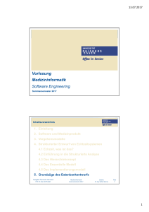 Vorlesung Medizininformatik Software Engineering - Prof. Dr.