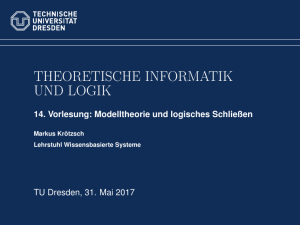 Theoretische Informatik und Logik - 14. Vorlesung