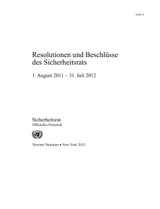 Resolutionen und Beschl&uuml;sse des Sicherheitsrats