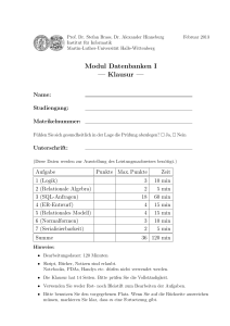 PDF (Klausur-Aufgaben) - Institut für Informatik