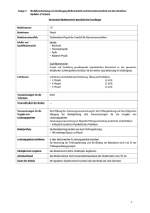 Anlage 2: Modulbeschreibung zum Studiengang Elektrotechnik und