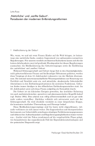 ‚Natürliche` und ‚sanfte Geburt`. Paradoxien der modernen