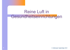 Reine Luft in Gesundheitseinrichtungen