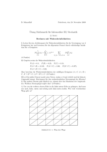 ¨Ubung Mathematik für Informatiker III/ Stochastik