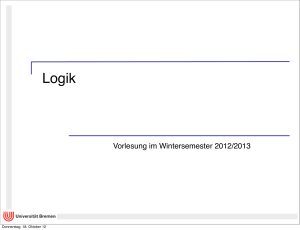 Vorlesung im Wintersemester 2012/2013 - informatik.uni