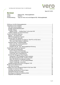 Einf&uuml;hrung in die SQL-Werkzeugdatenbank