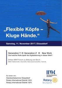 „Flexible Köpfe – Kluge Hände.“ „Flexible Köpfe – Kluge Hände