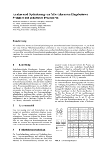 Analyse und Optimierung von fehlertoleranten Eingebetteten