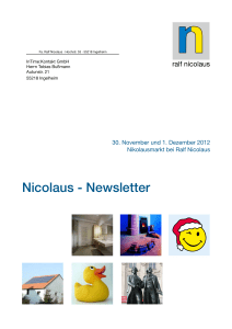 Nicolaus - Newsletter - Ralf Nicolaus, Ingelheim
