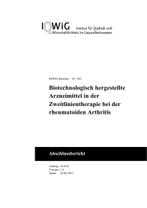 A10-01 - Abschlussbericht - Biologika – Zweitlinientherapie bei