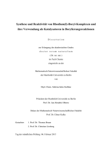 Synthese und Reaktivität von Rhodium(I)-Boryl