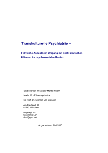 Transkulturelle Psychiatrie – Möglichkeiten in der Arbeit des KPM