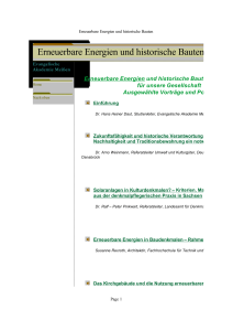 Erneuerbare Energien und historische Bauten