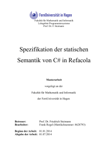 Spezifikation der statischen Semantik von C# in