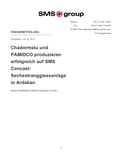 Chadormalu und PAMIDCO produzieren erfolgreich auf SMS Concast