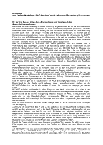 G 8 &ndash; Thema HIV/AIDS - &Auml;rztekammer Mecklenburg