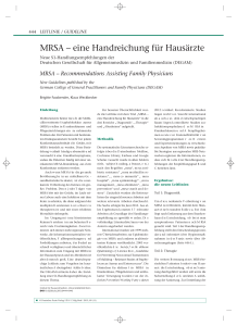 MRSA – eine Handreichung für Hausärzte